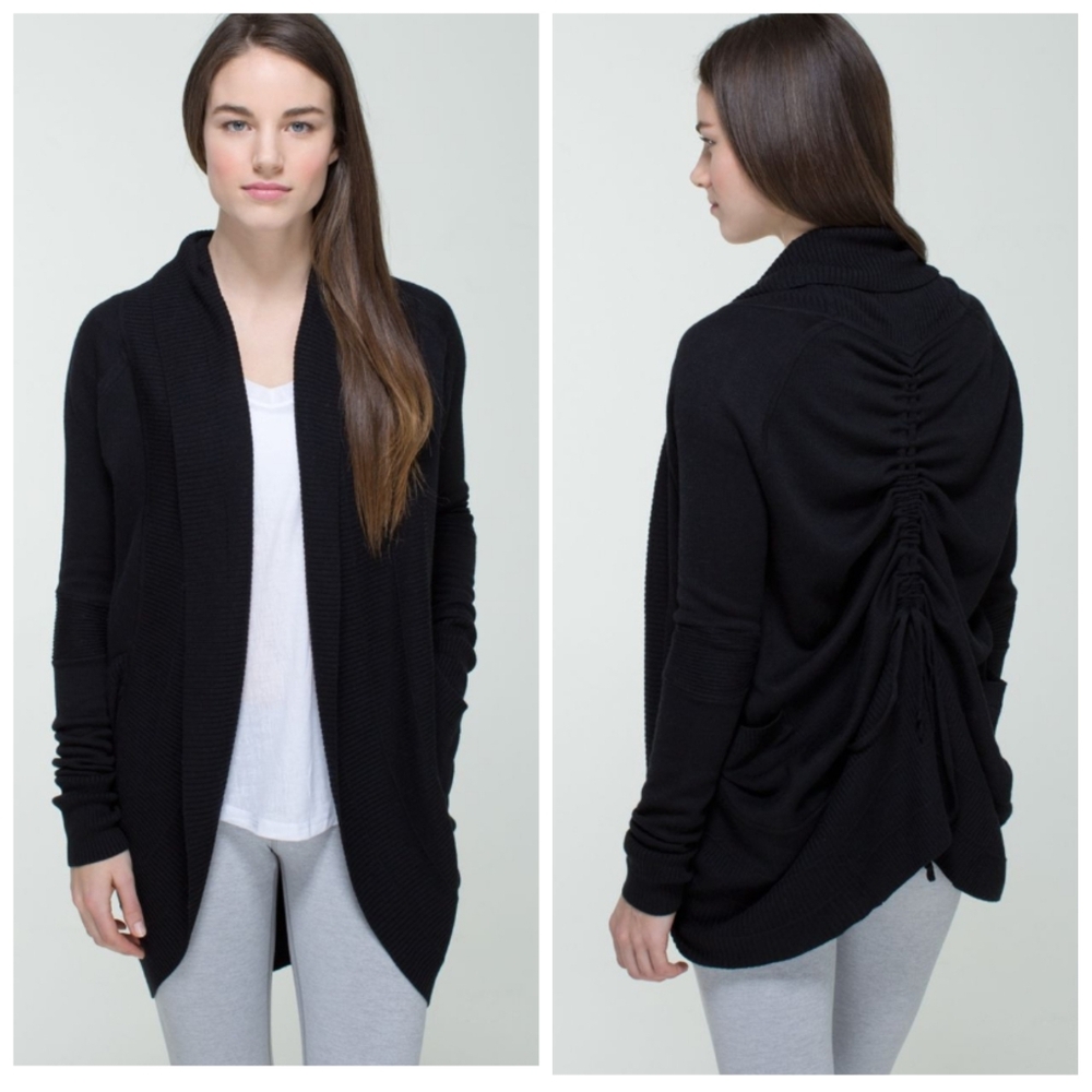 Lululemon Transform Wrap Sweater Cardigan Black 6